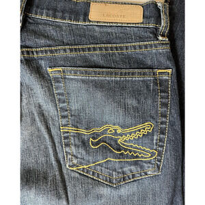 LACOSTE Women's Jeans Alligator Back Pockets Size 8-10 Preppy Luxury Money Y2K